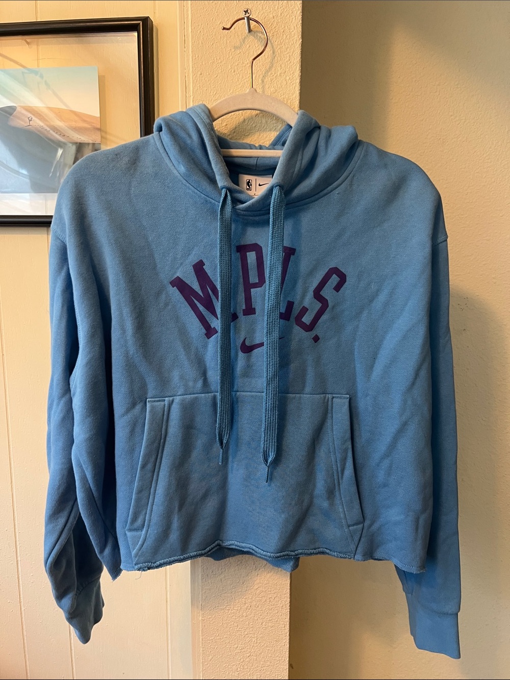 Nike Light Blue Hoodie with Purple MPLS Logo